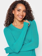 M&Co Turquoise Green V-Neck T-Shirt - Image 4 of 4