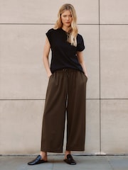 Albaray Gingham Drawstring Barrel Trousers - Imaginea 1 din 4