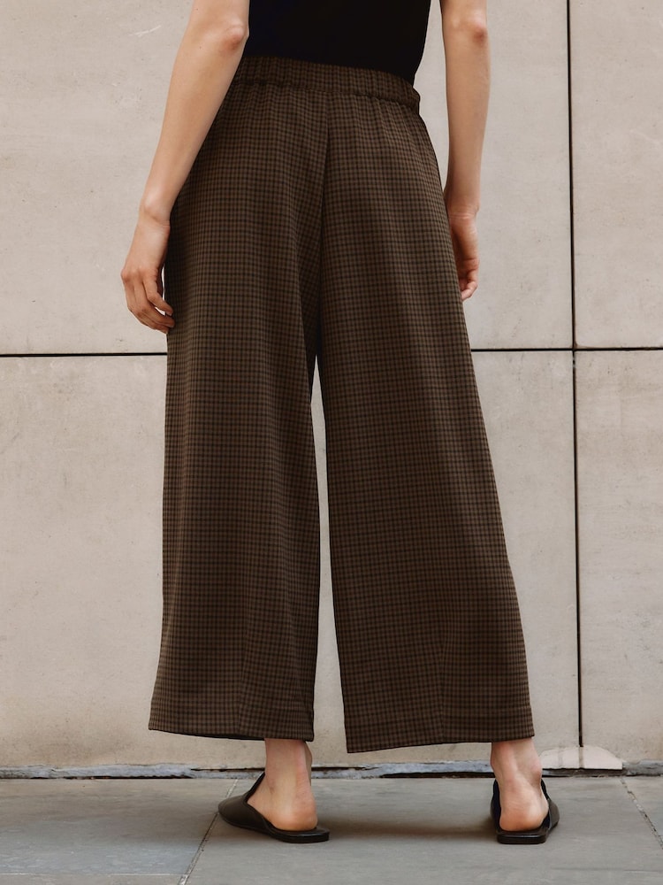 Albaray Gingham Drawstring Barrel Trousers - Imaginea 2 din 4