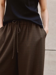 Albaray Gingham Drawstring Barrel Trousers - Imaginea 3 din 4