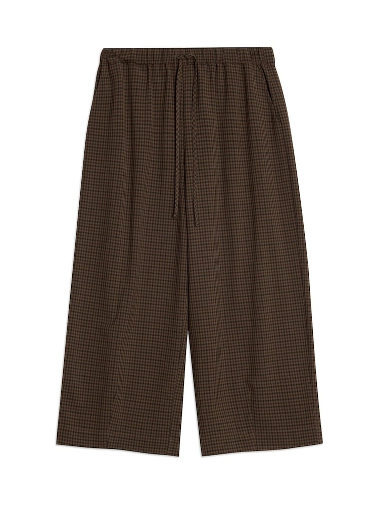 Albaray Gingham Drawstring Barrel Trousers - Imaginea 4 din 4