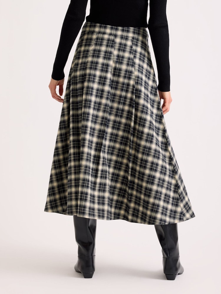 Albaray Black Cotton Check Kilt - Image 2 of 5 Albaray Black Cotton Check Kilt - Image 2 of 5