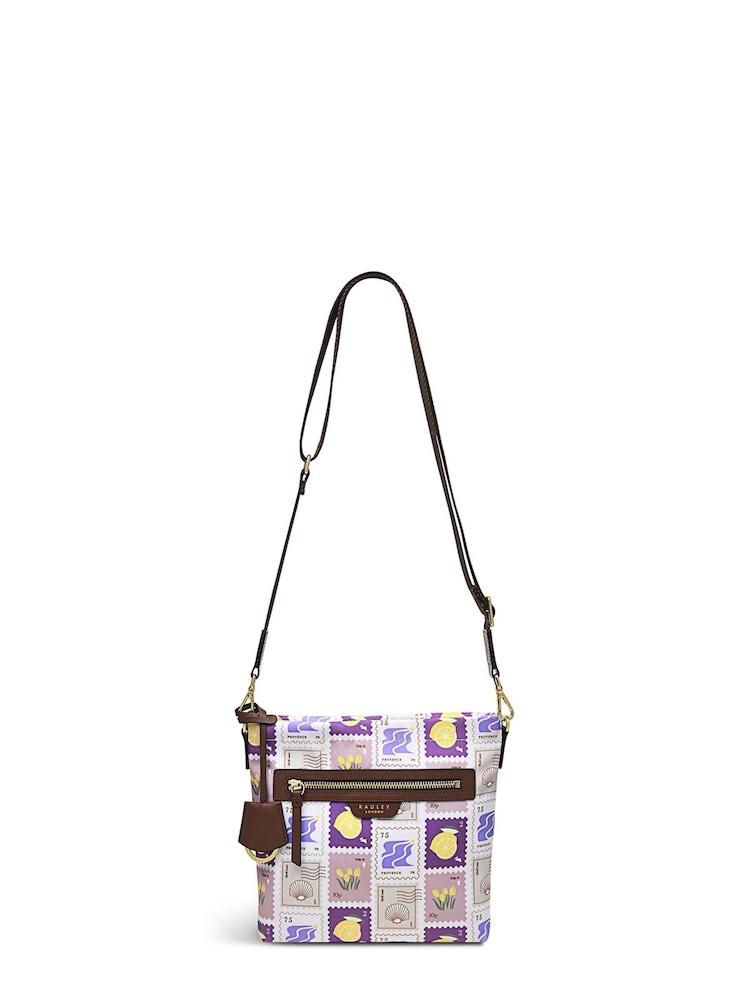 Radley London Finsbury Park - Holiday Stamps Small Zip-Top Crossbody White Bag - Image 1 of 4