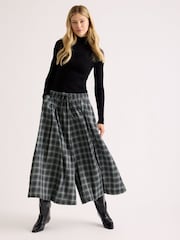 Albaray Grey Plaid Check Culottes Trousers - Image 1 of 4