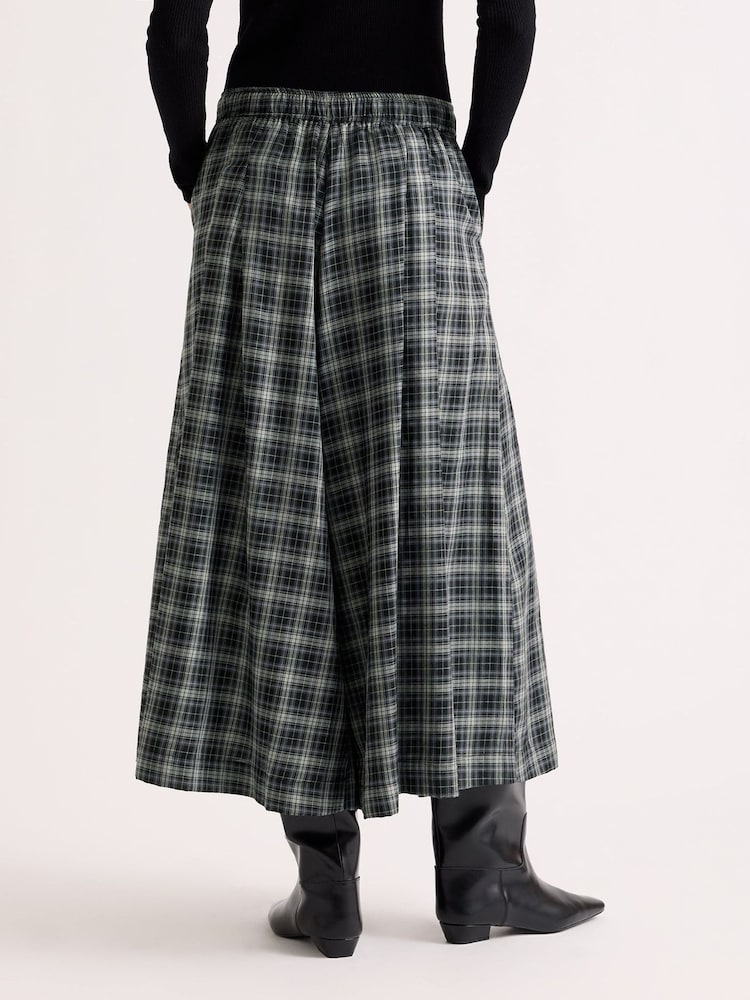 Albaray Grey Plaid Check Culottes Trousers - Image 2 of 4 Albaray Grey Plaid Check Culottes Trousers - Image 2 of 4