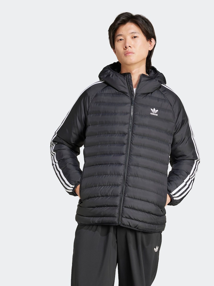 adidas Black Originals Padded Hooded Jacket - Image 1 of 7