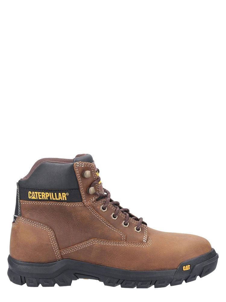 Caterpillar Median S3 Lace-Up Brown Safety Boots - Image 1 of 4