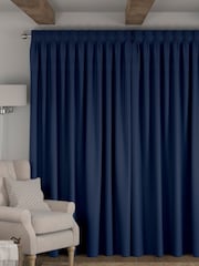 Navy Blue 100% Cotton Made To Measure Curtains - Image 2 of 9