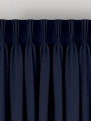 Navy Blue 100% Cotton Made To Measure Curtains - Image 5 of 9
