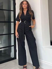 Girl In Mind Black Seraphina Military Style Jumpsuit - Image 1 of 4