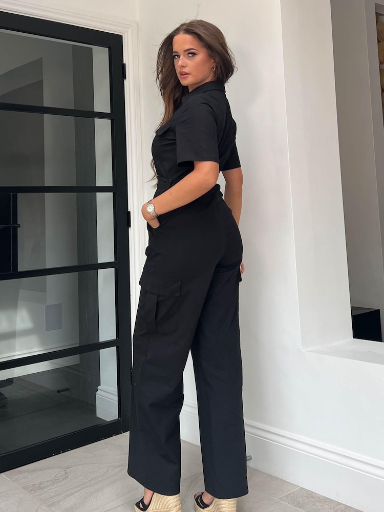 Girl In Mind Black Seraphina Military Style Jumpsuit - Image 2 of 4