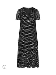 블랙 메탈릭 - Yours Curve Angel Sleeve Ruffle Hem Maxi Dress - 6의 이미지 5