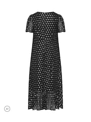 블랙 메탈릭 - Yours Curve Angel Sleeve Ruffle Hem Maxi Dress - 6의 이미지 6