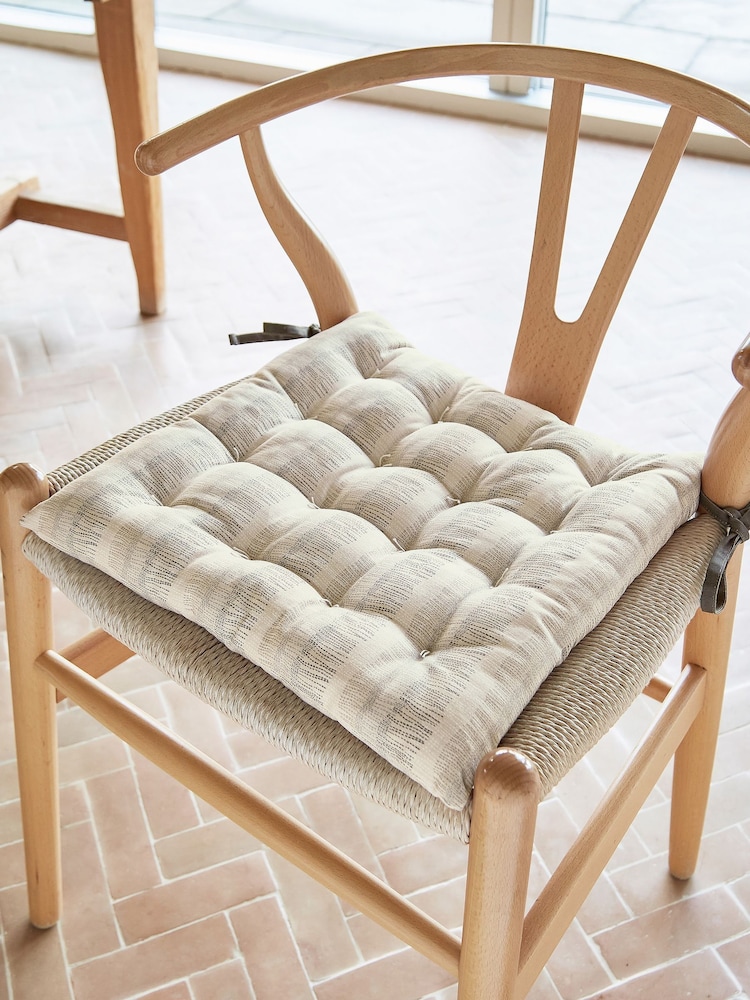 ABIGAIL AHERN x MURMUR Charcoal Canvas Cream Moya Seat Pad - Image 1 of 3