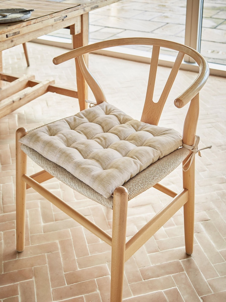 ABIGAIL AHERN x MURMUR Warm Ochre Canvas Cream Moya Seat Pad - Image 1 of 2