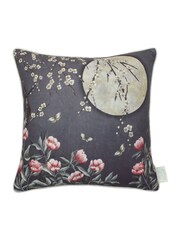 The Chateau by Angel Strawbridge Blue Moonlight Floral Piped Cushion - Image 1 of 4