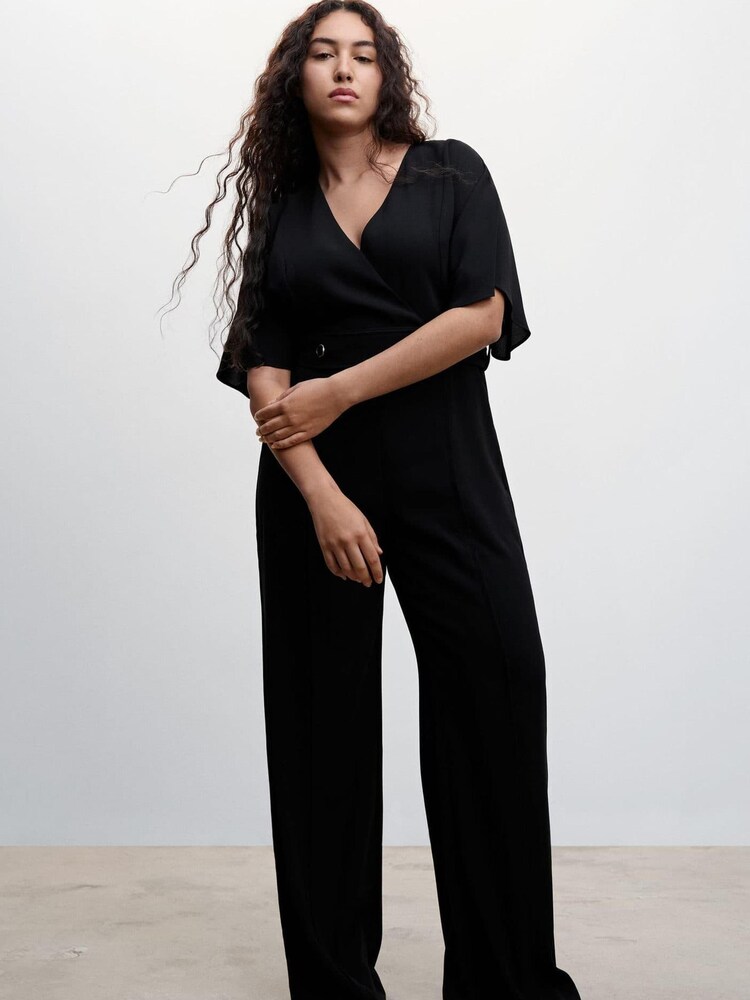 Mango Black Buttoned Long Jumpsuit - Image 1 of 1