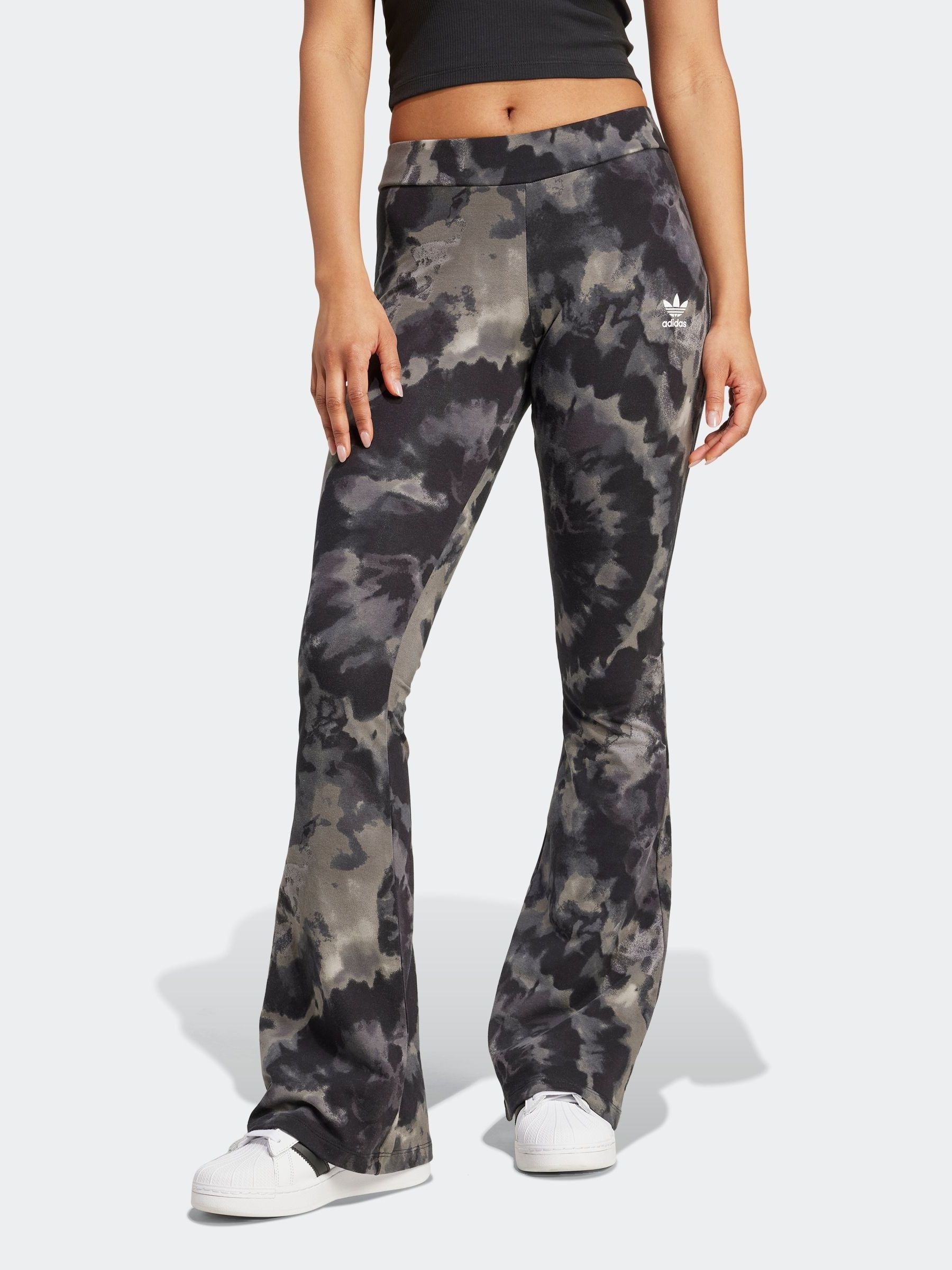 Buy adidas Black Tie Dye Flared Trousers from Next Luxembourg