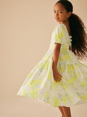 Laura Ashley Yellow/White Blossom Floral Print Prom Dress - Image 1 of 15