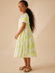 Laura Ashley Yellow/White Blossom Floral Print Prom Dress - Image 10 of 15