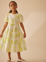 Laura Ashley Yellow/White Blossom Floral Print Prom Dress - Image 2 of 15