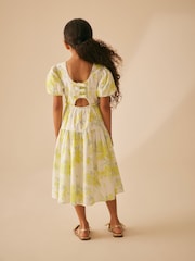 Laura Ashley Yellow/White Blossom Floral Print Prom Dress - Image 3 of 15