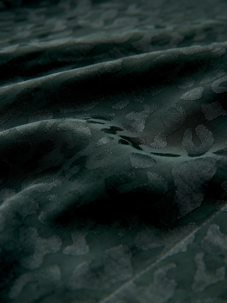 Green Satin Jacquard Long Sleeve Shirt - Image 2 of 6