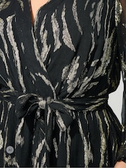 Yours Curve Black London Metallic Wrap Blouse - Image 4 of 6