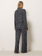 Long Tall Sally Black Star Print Soft Touch Pyjamas Set - Image 3 of 6