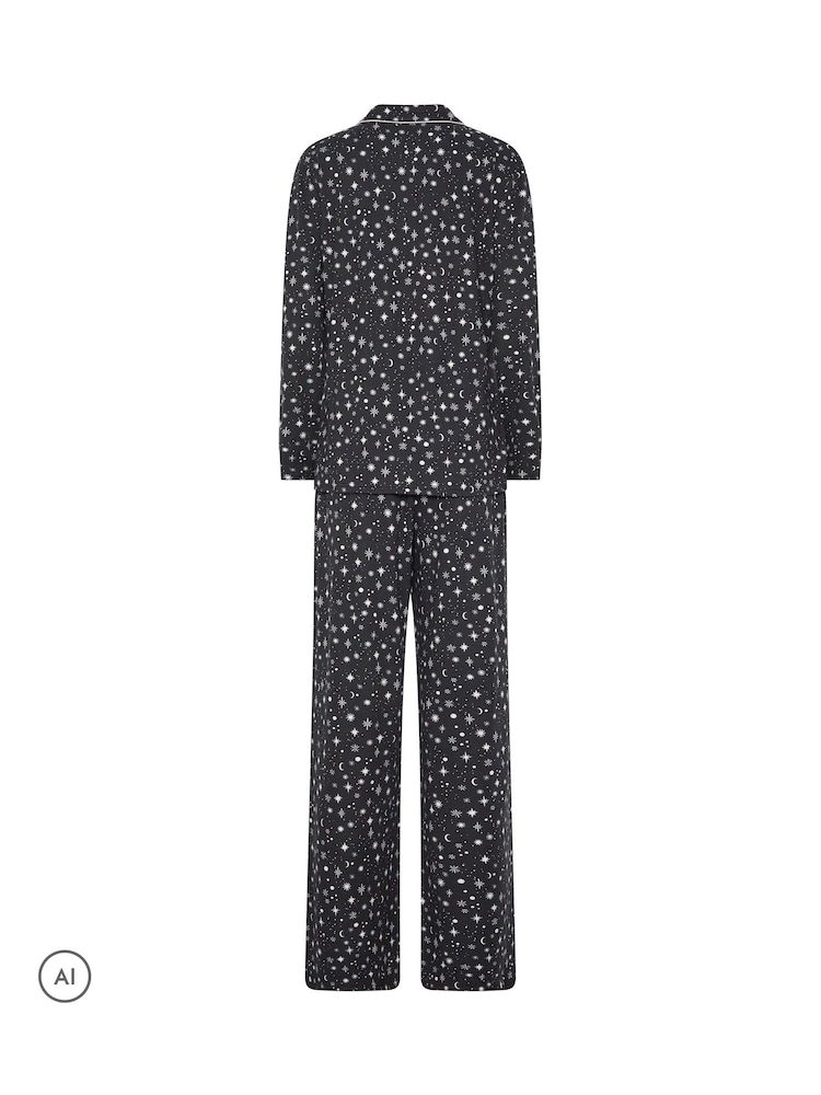 Long Tall Sally Black Star Print Soft Touch Pyjamas Set - Image 6 of 6 Long Tall Sally Black Star Print Soft Touch Pyjamas Set - Image 6 of 6