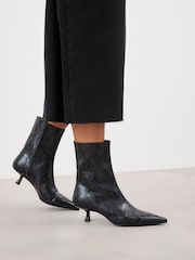 Black Snake Effect Forever Comfort® Pointed Toe Ankle Boots - Image 3 of 9