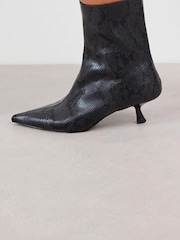 Black Snake Effect Forever Comfort® Pointed Toe Ankle Boots - Image 4 of 9