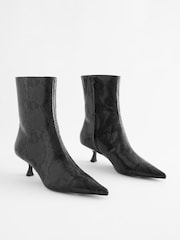 Black Snake Effect Forever Comfort® Pointed Toe Ankle Boots - Image 6 of 9