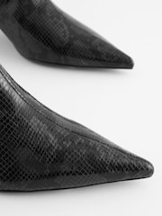 Black Snake Effect Forever Comfort® Pointed Toe Ankle Boots - Image 7 of 9