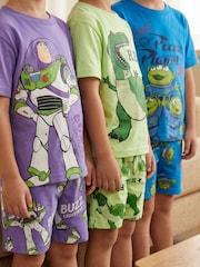 Vanilla Underground Toy Story Buzz Rex and Aliens Multi-Pack of 3 Short Sleeve Short Leg Pyjama Set - صورة 2 من 10