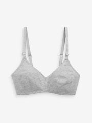 Grey Marl/Pink/White Non Pad Non Wire Nursing Cotton Blend Bras 3 Pack - Image 1 of 5