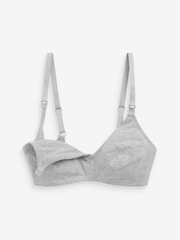 Grey Marl/Pink/White Non Pad Non Wire Nursing Cotton Blend Bras 3 Pack - Image 2 of 5