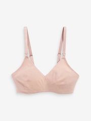Grey Marl/Pink/White Non Pad Non Wire Nursing Cotton Blend Bras 3 Pack - Image 3 of 5