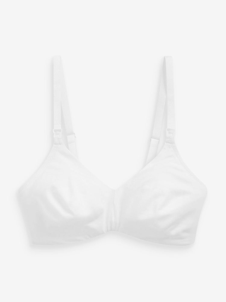 Grey Marl/Pink/White Non Pad Non Wire Nursing Cotton Blend Bras 3 Pack - Image 5 of 5 Grey Marl/Pink/White Non Pad Non Wire Nursing Cotton Blend Bras 3 Pack - Image 5 of 5