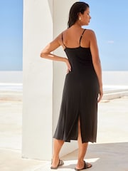 Black Frill Midi Summer Dress - Image 2 of 6