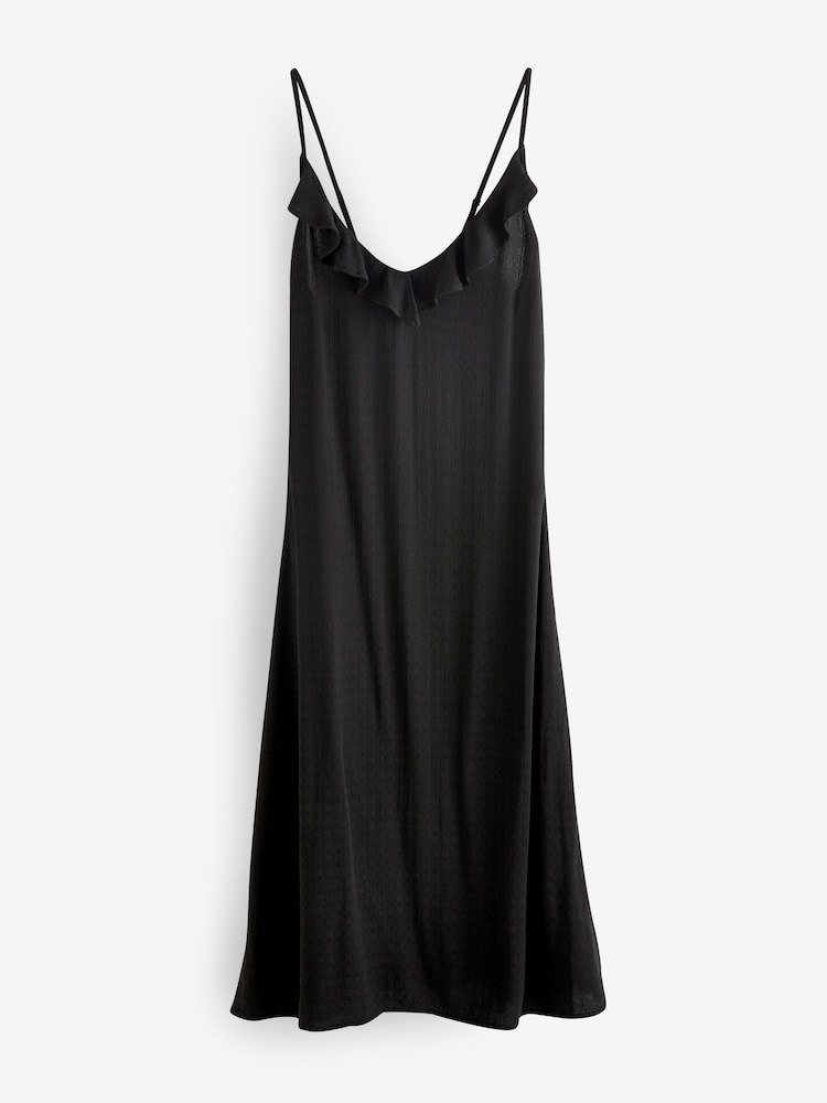Black Frill Midi Summer Dress - Image 6 of 6