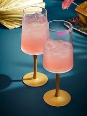 Spode Set of 2 Clear Creatures of Curiosity Wine Glasses - Image 1 of 4