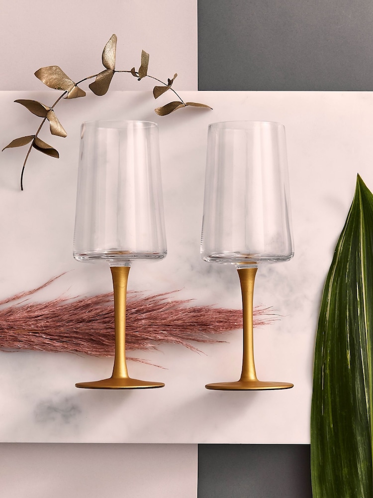 Spode Set of 2 Clear Creatures of Curiosity Wine Glasses - Image 2 of 4