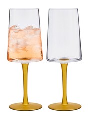 Spode Set of 2 Clear Creatures of Curiosity Wine Glasses - Image 3 of 4