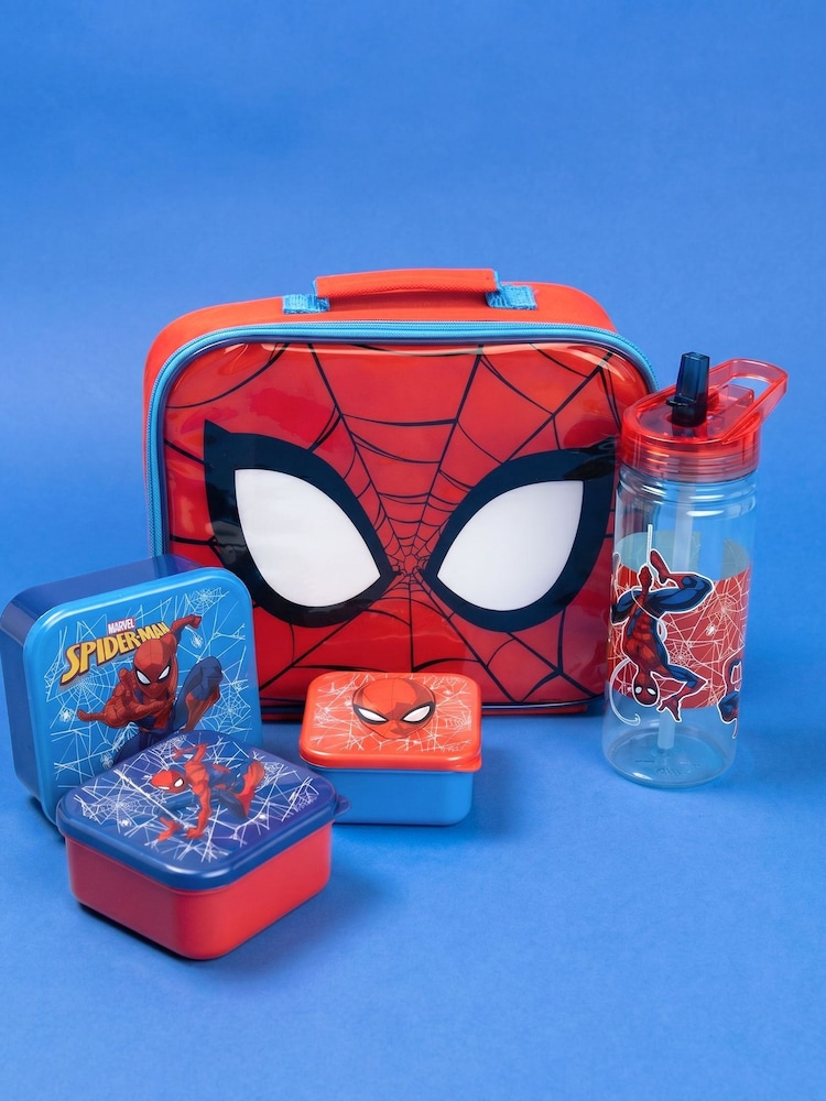 Vanilla Underground Red Disney Marvel Spiderman Lunch Bag Bottle and 3 Snack Pot - Image 1 of 6