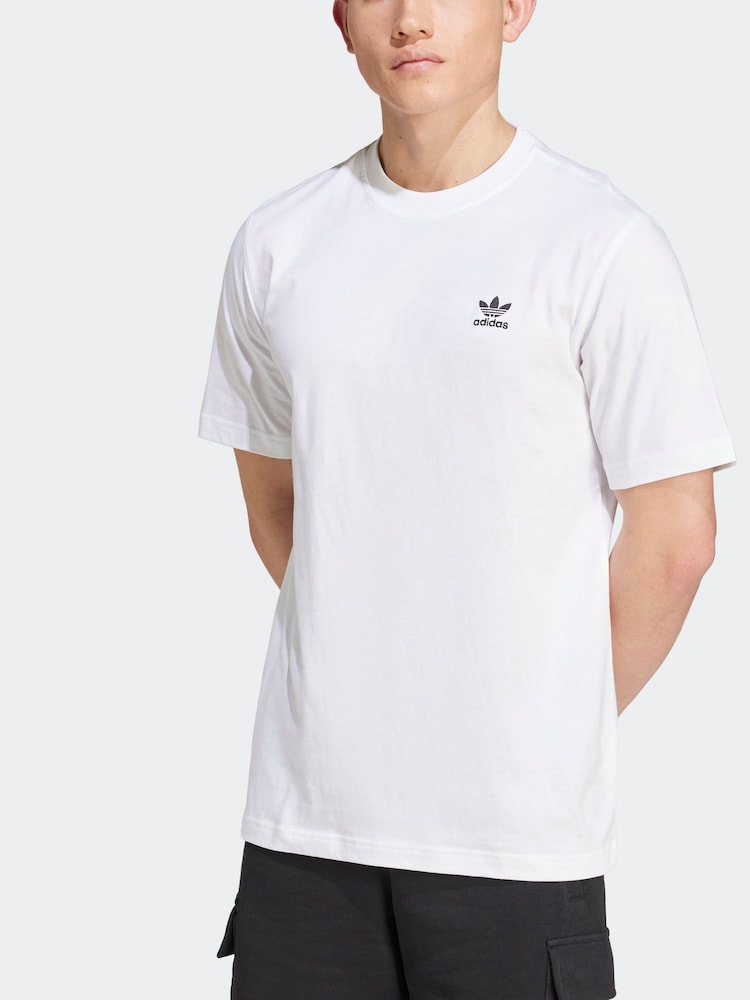 adidas originals White Originals Trefoil Essentials 100% Cotton T-Shirt - Image 4 of 7