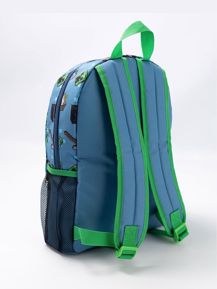 Vanilla Underground Blue Minecraft Unisex Kids Blue Backpack - Image 2 of 6 Vanilla Underground Blue Minecraft Unisex Kids Blue Backpack - Image 2 of 6