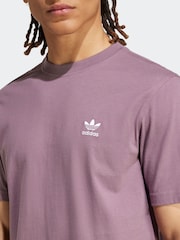 adidas originals Dark Purple Originals Trefoil Essentials 100% Cotton T-Shirt - Image 3 of 7