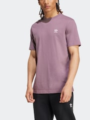 adidas originals Dark Purple Originals Trefoil Essentials 100% Cotton T-Shirt - Image 6 of 7