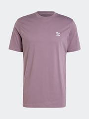 adidas originals Dark Purple Originals Trefoil Essentials 100% Cotton T-Shirt - Image 7 of 7